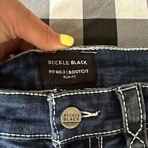 Buckle Black Bootcut Jeans - Dark Blue